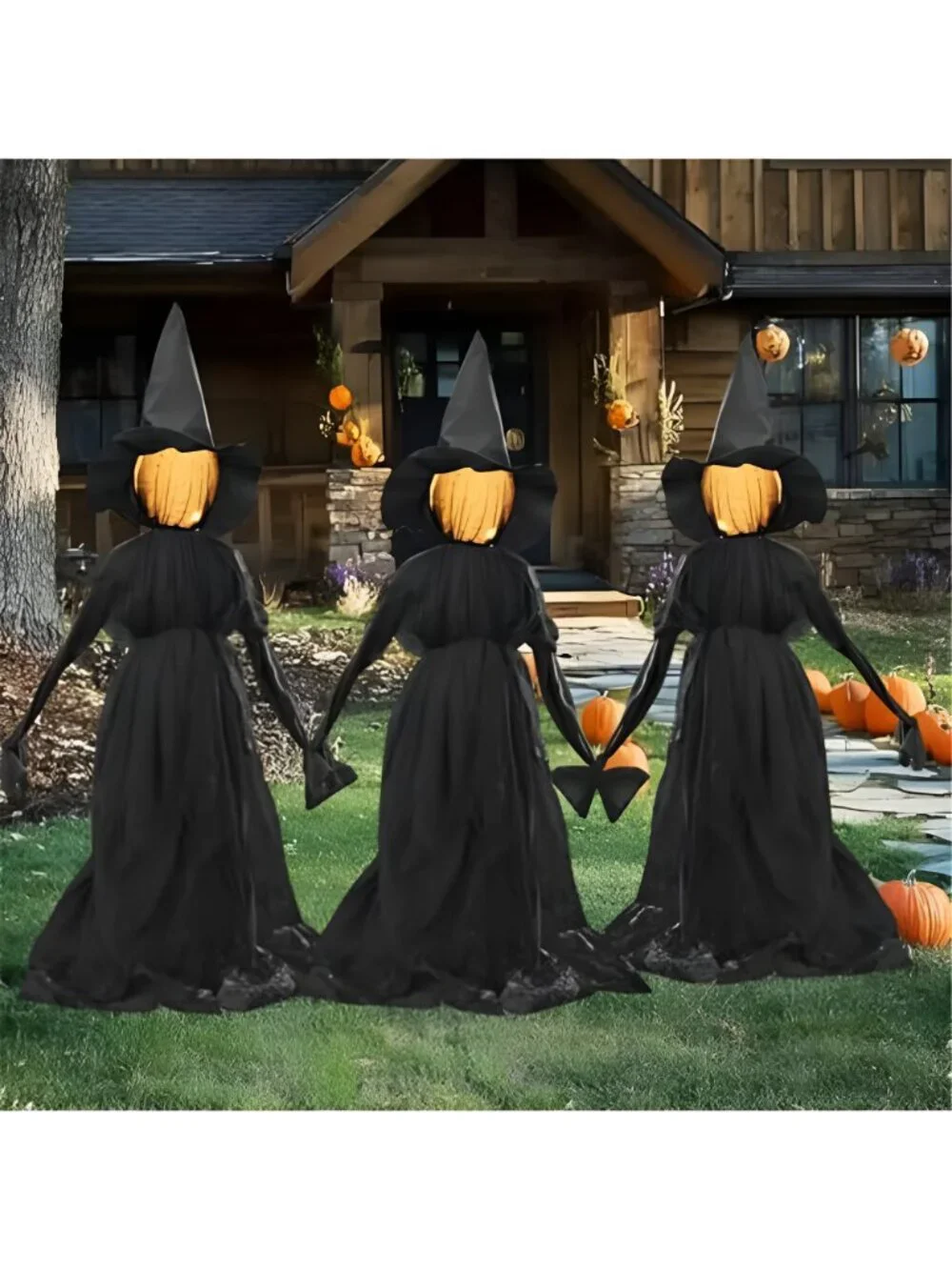 Halloween Witch Decorations Outdoor, 5 FT Set of 3 Light Up Witches Stakes